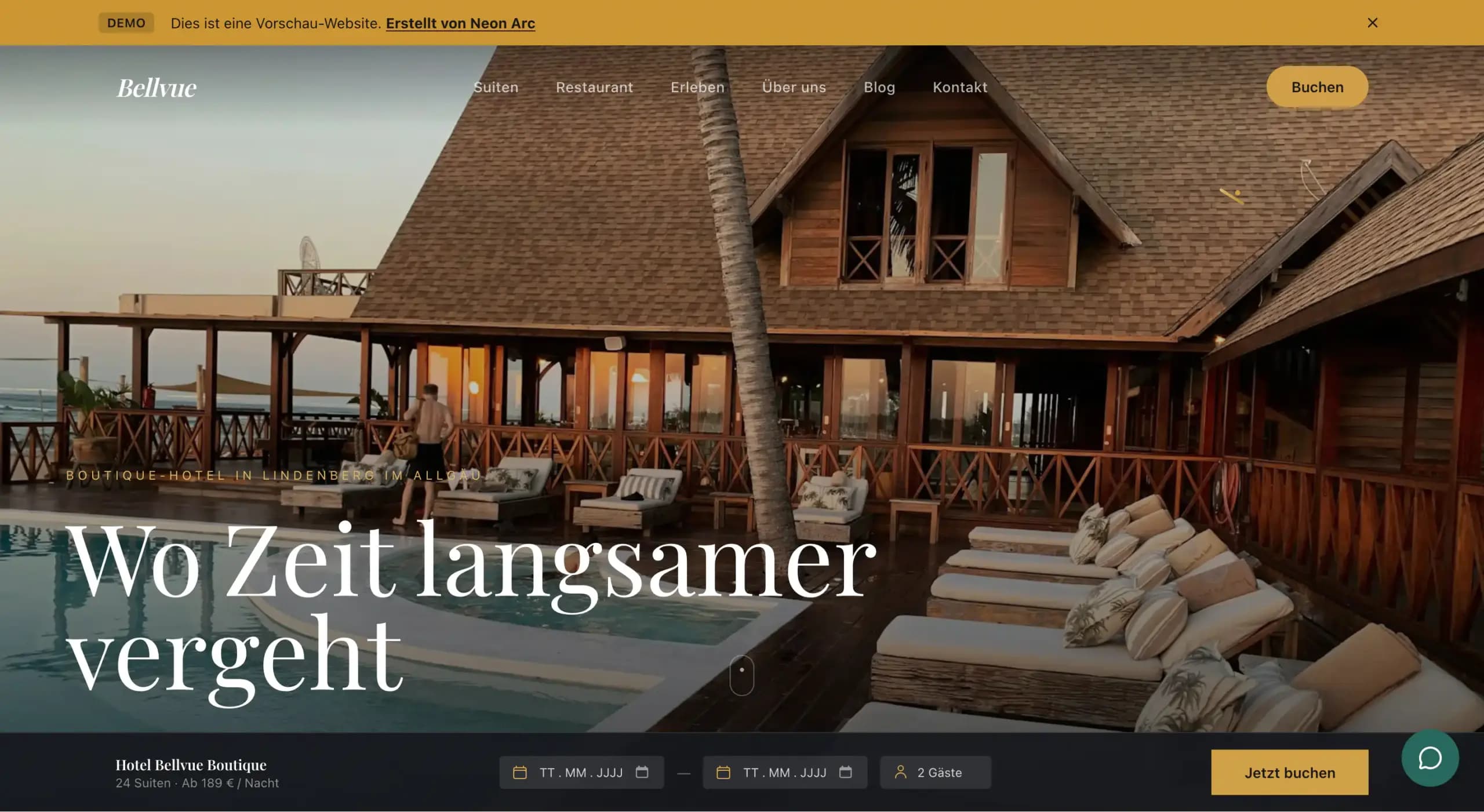 Hotel & Gastro — Demo-Website von Neon Arc